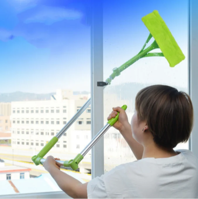 New foldable retractable pole window cleaning mop window squeeze mop