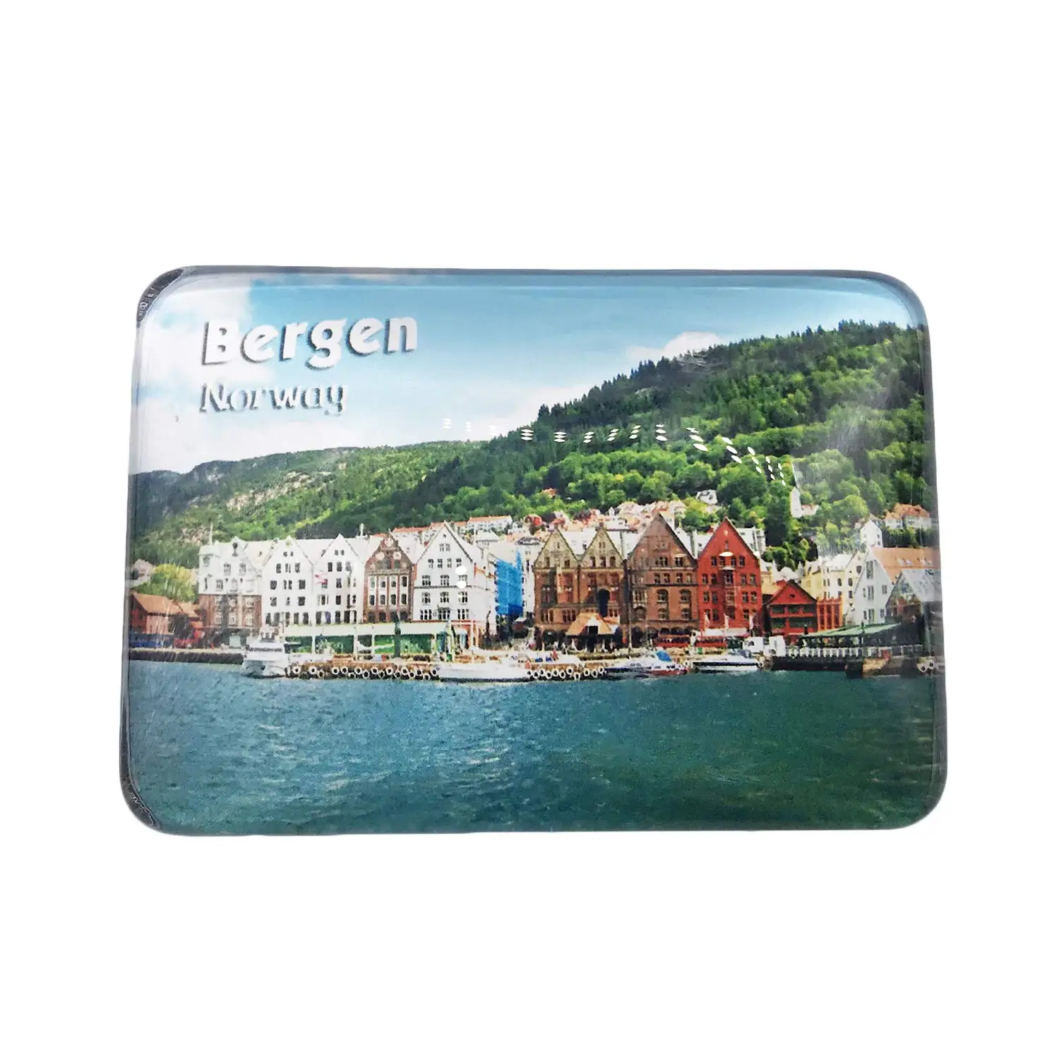 3D Bergen Norway Fridge Fridge Magnet Crystal Glass Magnet Tourist Souvenir Collection Gift
