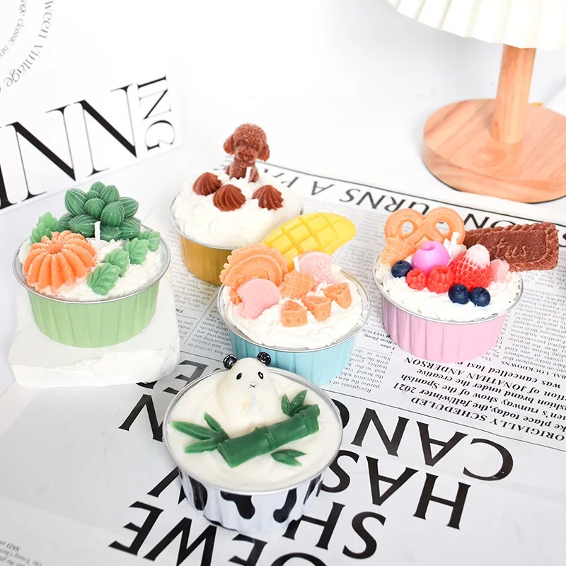 Exquisite Custom Unique Dessert Shaped diy Scented Candle custom