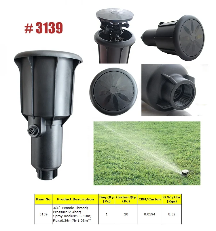 Garden Irrigation Sprinkler Systems Pop Up Sprinkler Automatic Water Sprinkler for Lawn