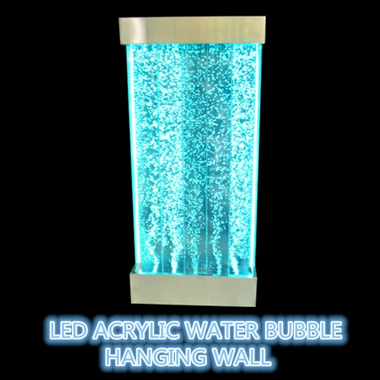 
modern home furniture glowing led water wall hanging bubble fountain on partition wall 