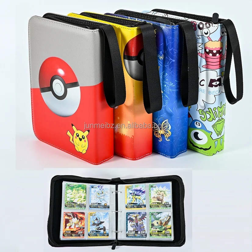 Wholesale 4 Pockets Zippered  Pokemo ned folders Trading Card Binder