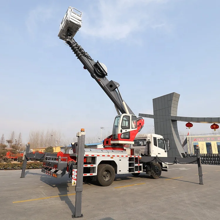 Новый неиспользованный GK28 30 46 Телескопический подъемный подъемник с воздушной платформой двойным гидравлическим цилиндром высокогорный грузовик