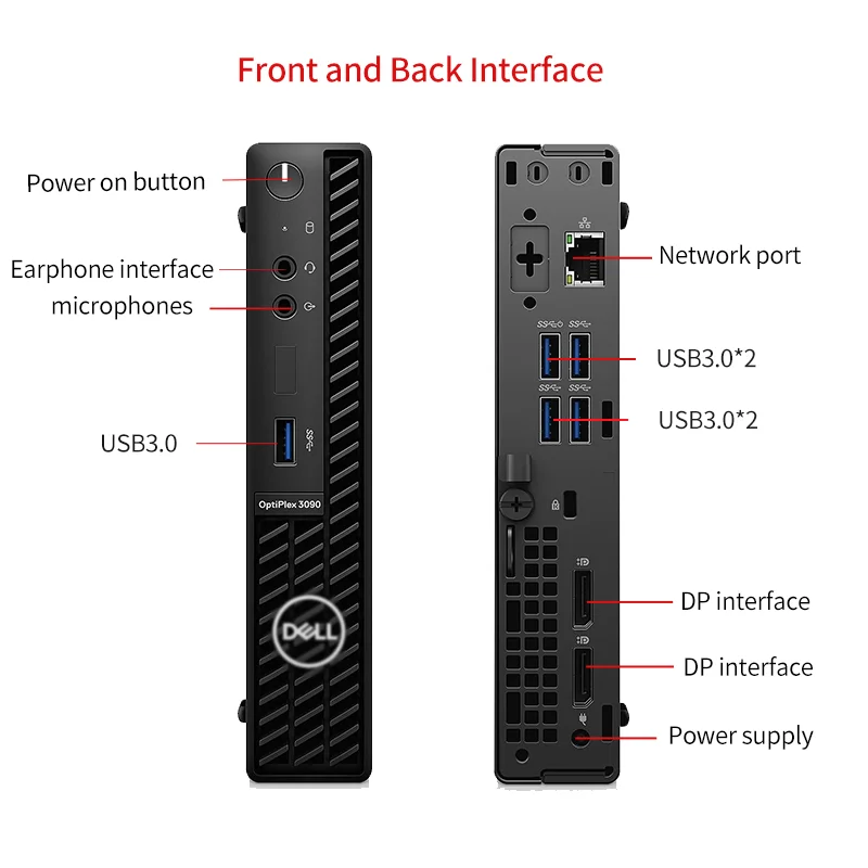 For Dell Refurbished Mini PC 3090 mff Business Office Micro Computer 10th Generation Processor DDR4 RAM Hybrid Hard Drive
