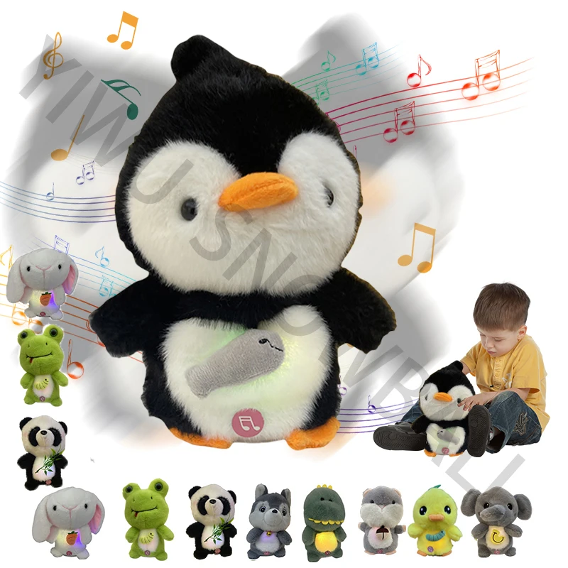 New Style Toys Cute Singing Dancing Penguin Electric Plush Toy Talking  Recording Soft Stuffed Penguin Animal Doll Battery Model