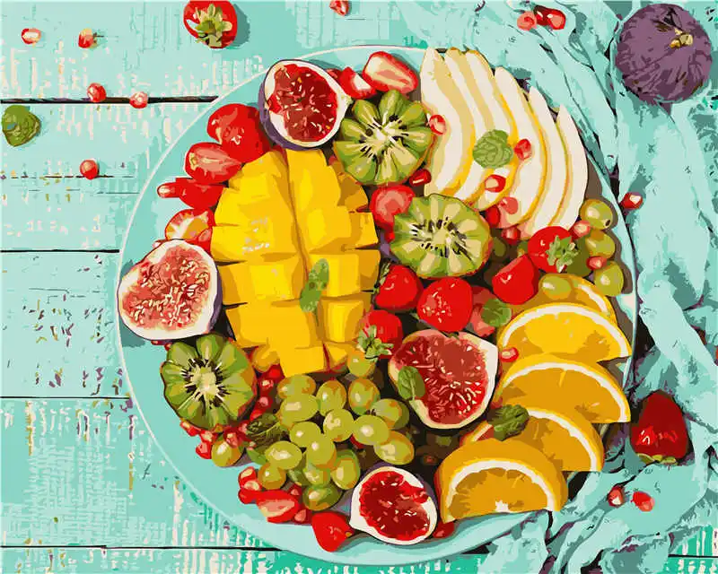 40_50cm VA-1159 Painting by Numbers Fruit Wall Paintings Canvas Art Pictures Handmade Oil Painting