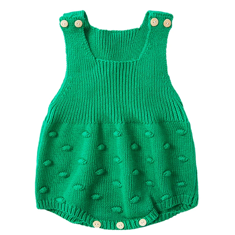 
Sleeveless romper baby clothes solid custom merino wool knit sweater 