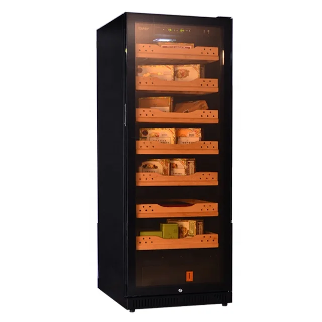 
Unique LCD Touch Control Compressor Black 1500 Pcs Cigar Humidor/One Size 