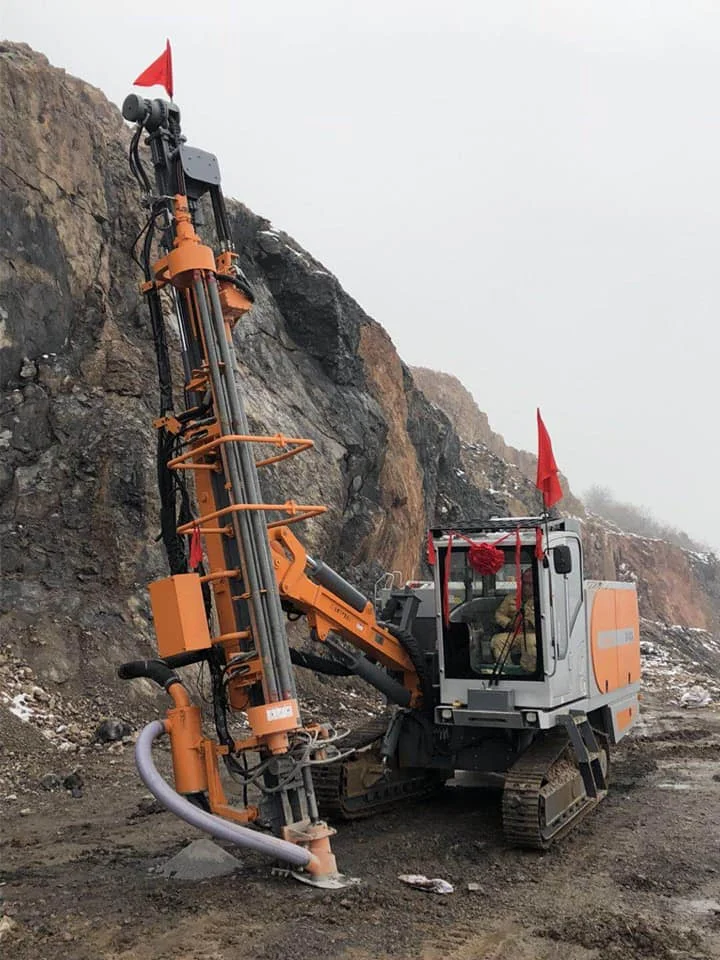 Heavy duty portable diesel hydraulic dth bench drilling rig for mine and quarry D450