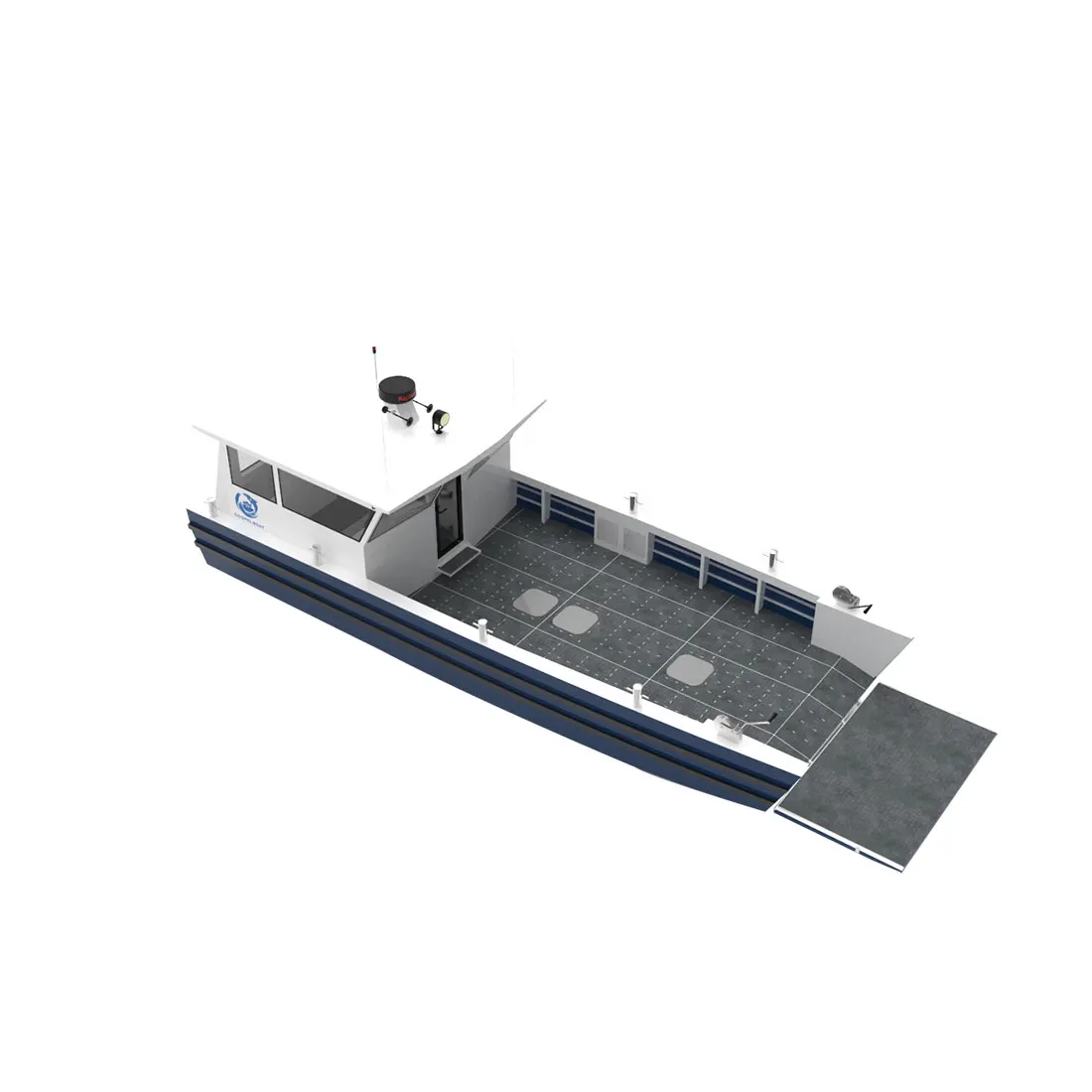 11m V hull aluminum landing craft boat barge for sale with Separate Toilet Room