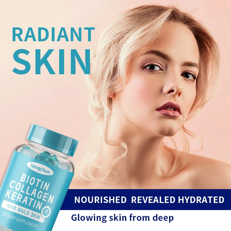 biotin vitamins halal gummy bears collagen gummy caliming vegan collagen supplements biotin gummies for hair skin nails