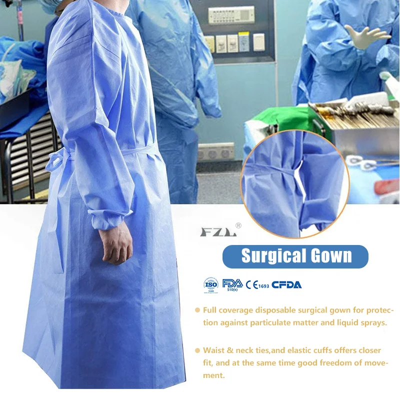 Guangzhou Fuzelong Hospital Disposable Gown SMS SMMS Sterile Surgical Gown
