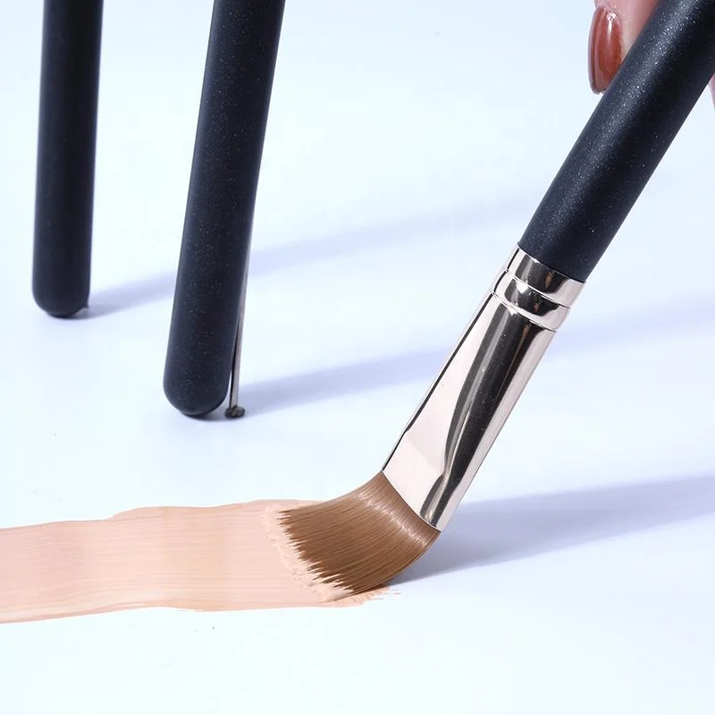 Wholesale Synthetic Hair Wood Handle Small 370 270 Concealer 170 Foundation Brush Vegan Black Makeup Brush Single