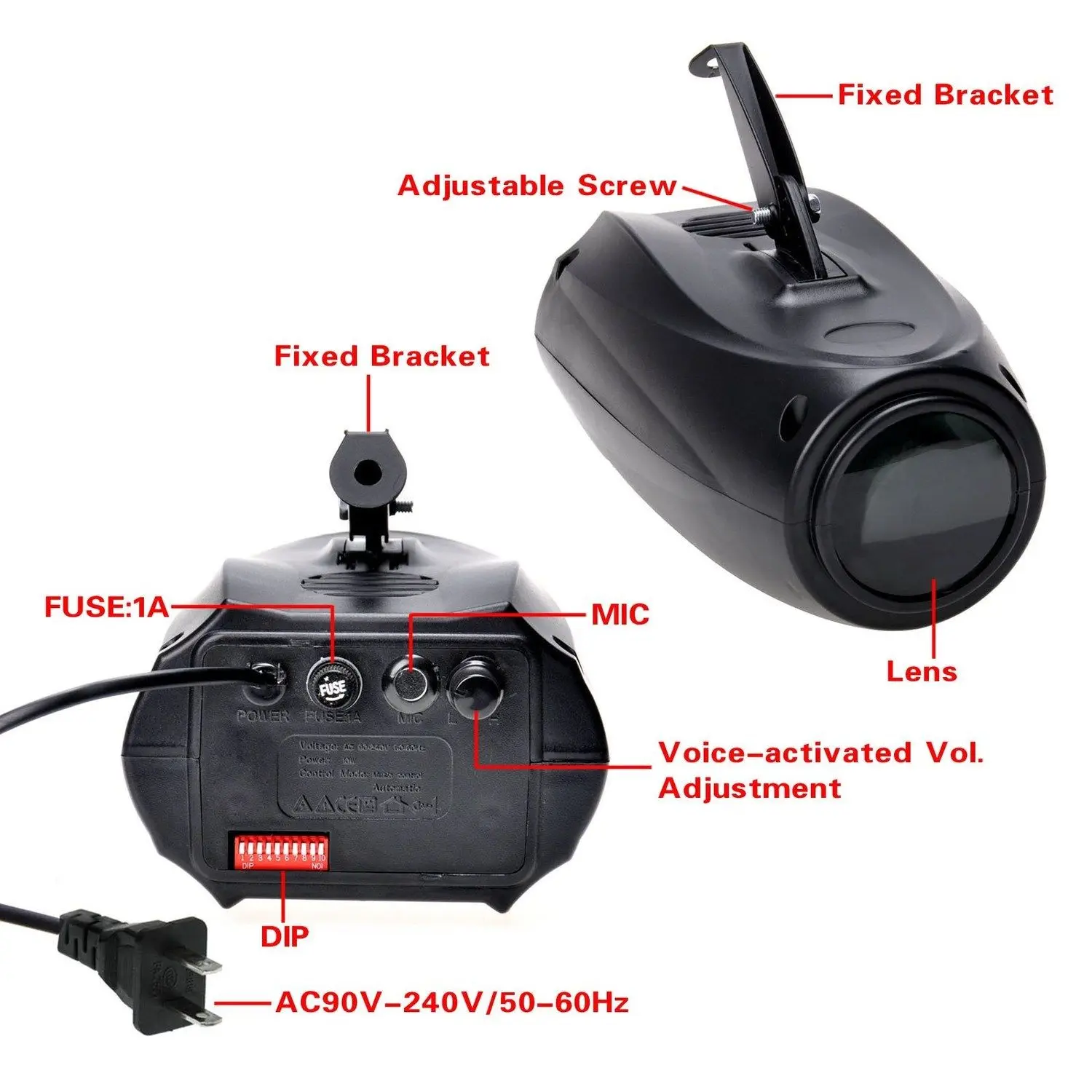 Sound Control 64pcs RGBW LED Airship Stage Light Projector DJ Disco Party Lights