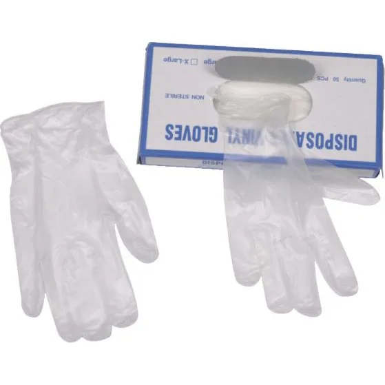 V104 Disposable Powder-Free Latex Free PVC Vinyl Exam Gloves Food Safe for Healthcare & Cleaning-Safety Gloves