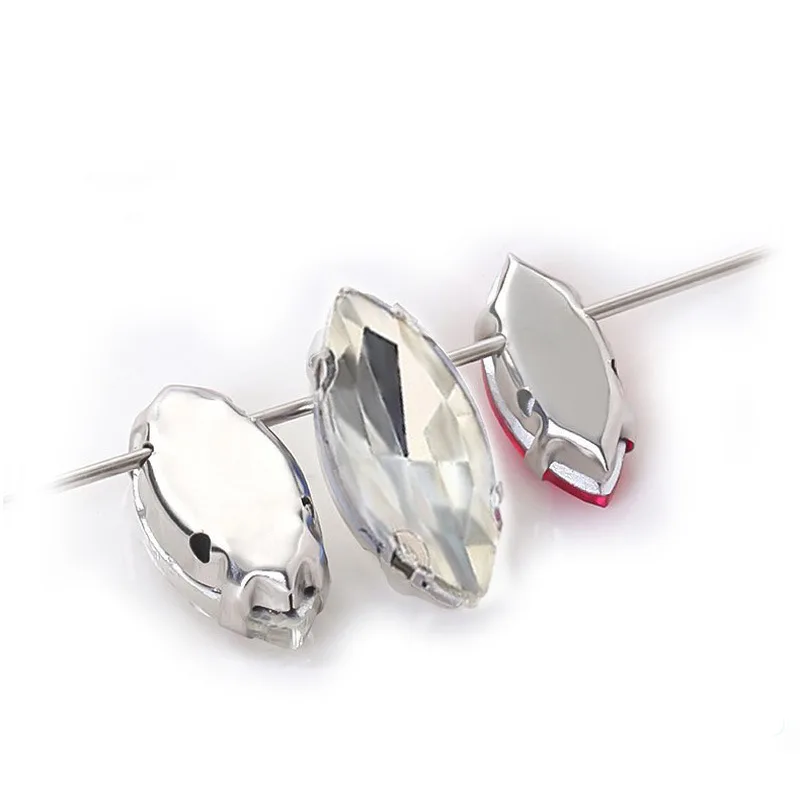 5*10mm handmade glass buckle  eye-shaped clothing accessories  beaded glass buckle Set bead crystal glass buckle