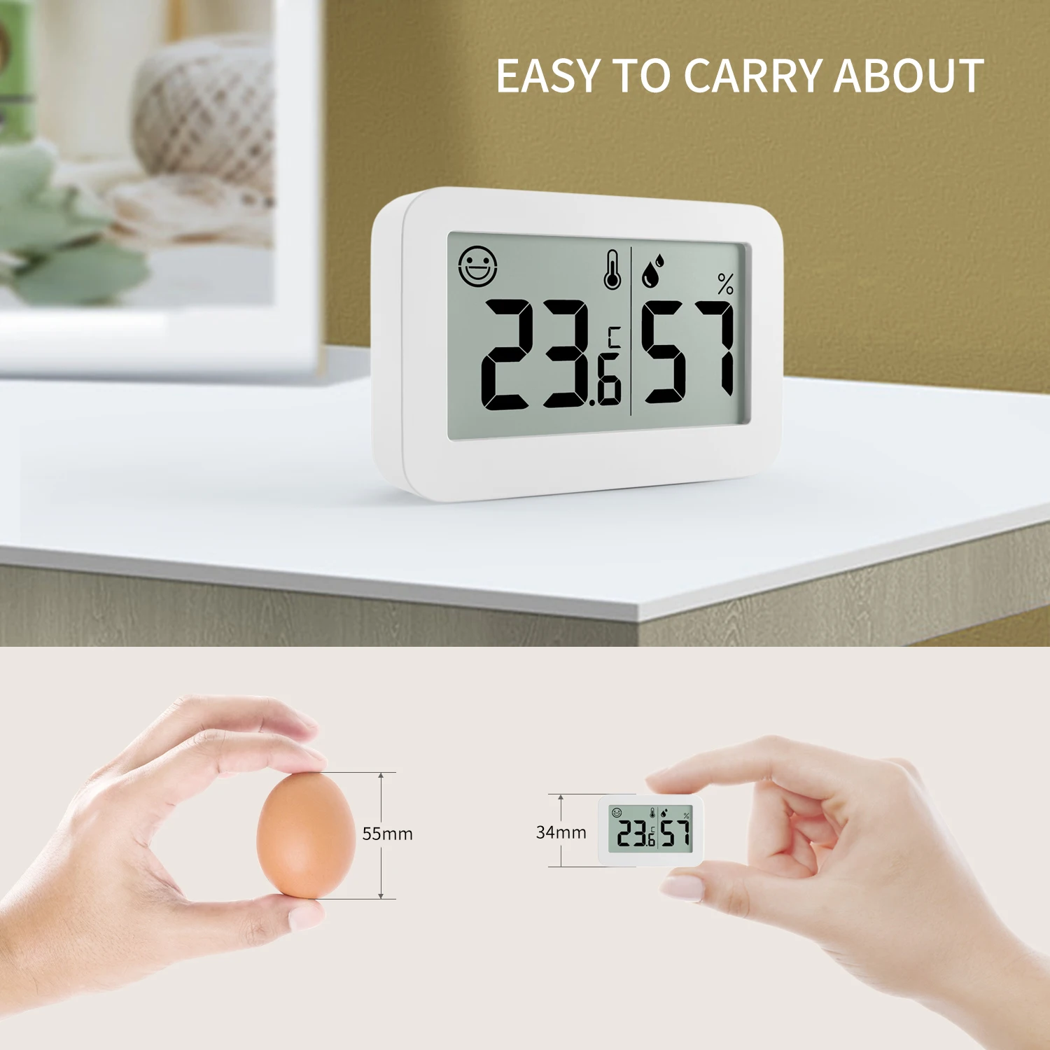 Mini Temperature Sensor LCD Car Digital Thermometer Hygrometer Temperature Indoor Outdoor Humidity Meter Gauge Instruments