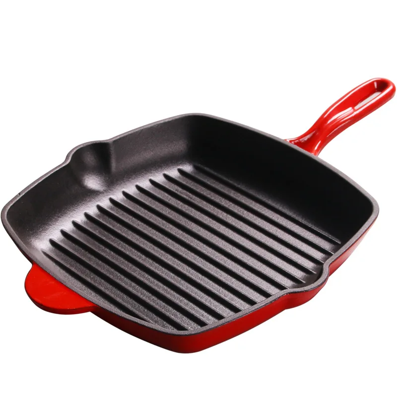 Classic Enameled Cast Iron 10-Inch Square Skillet/Grill Pan