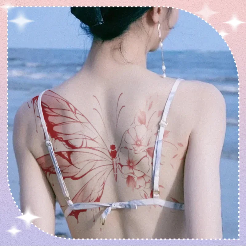 CJ Hot Selling Disposable Temporary Waterproof Fashion Sexy Girls Flower Butterfly Body Art Tattoo Stickers For Woman and Man