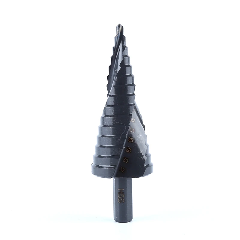 Factory High Quality Black Oxide HSS Spiral Flute Step Drill Bit for Metal Tube Sheet Drilling