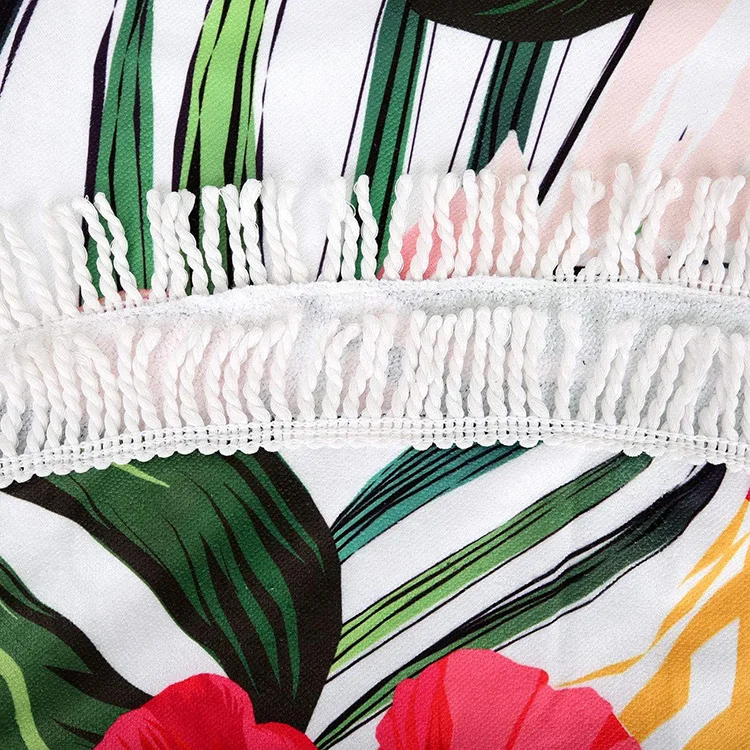 Colorful Birds Parrot Round Beach Towel Fast Dry Soft Absorbent Beach Blanket