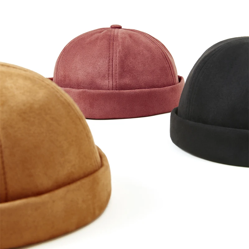 Unisex 6 Panel  Dockers Cap High Quality Brimless Baseball Skull Cap Hat Men Without Brim