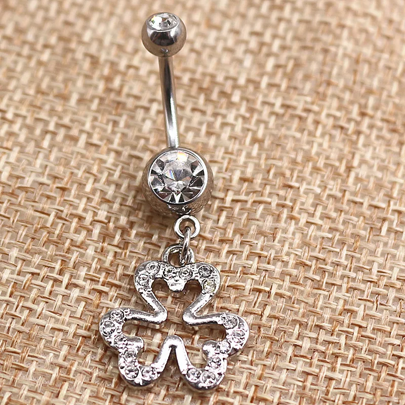  BBR-126 Custom Designer Zodiac surgical steel Navel Clover Belly Button Rings 2021 Body Piercing