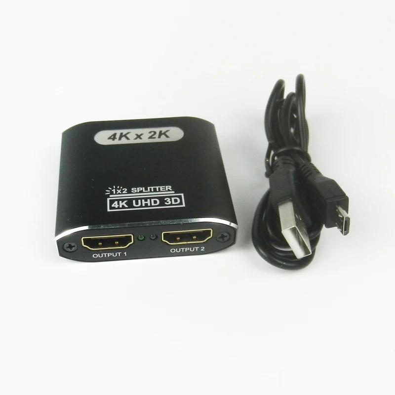High quality Metal 4Kx2K 1080P 1x2 HDMI Splitter 1 Input 2 Output Switch Support 3D dual monitors For DVD PS3 HDTV hdmi splitter