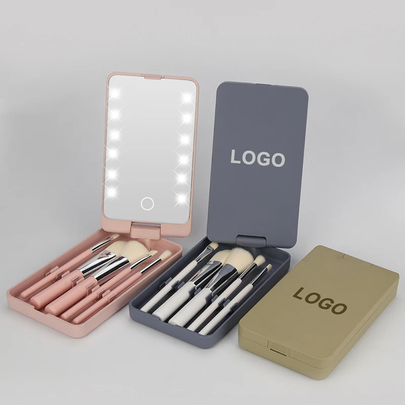 Luxury Mini Makeup Brush Set 360 Degrees Touch Switch Custom Logo Eye Shadow Foundations High Quality For Handheld Girl Make Up