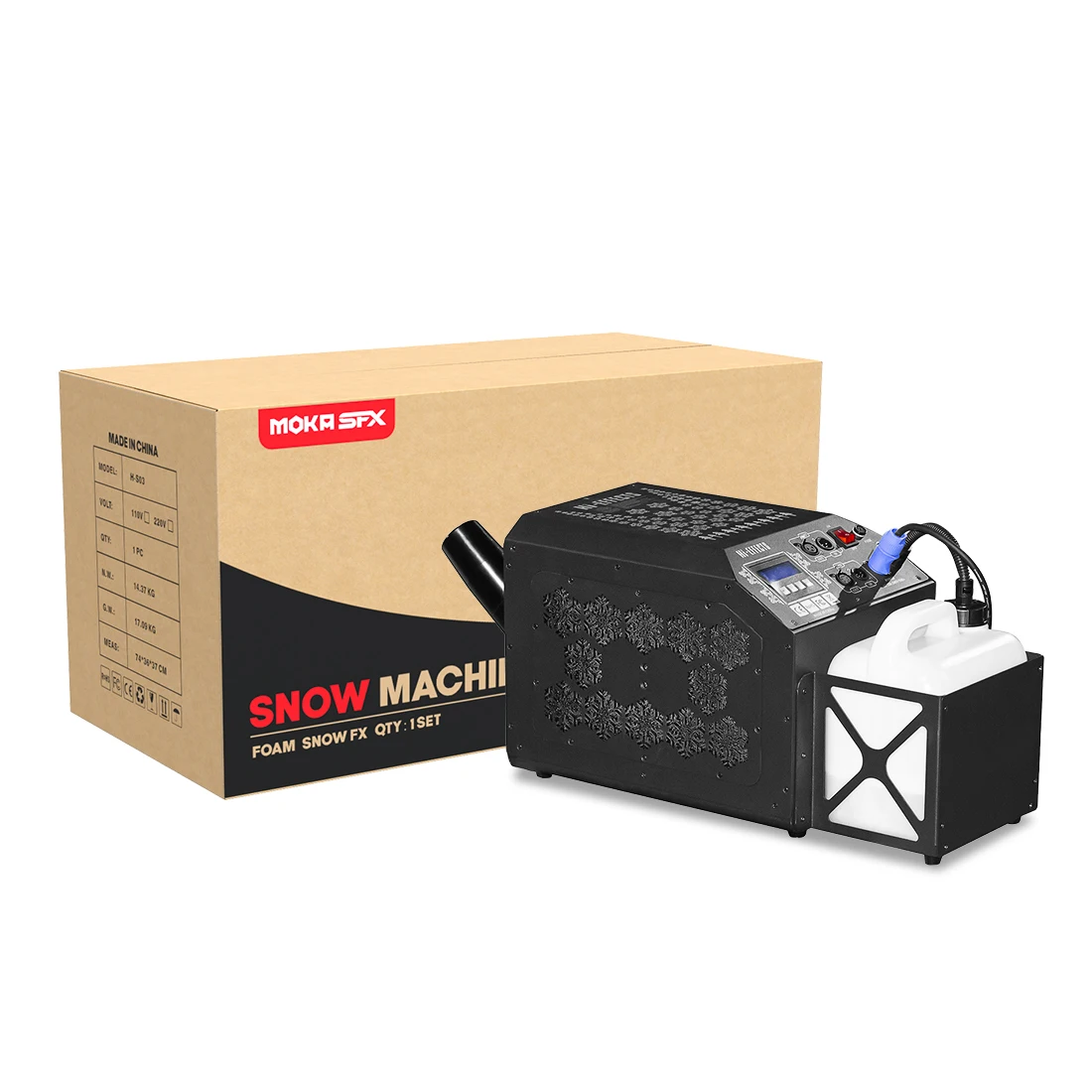 MOKA H-S03 indoor Snow machine 1000 watts with Dmx Manual Foam Machine for Stage Show