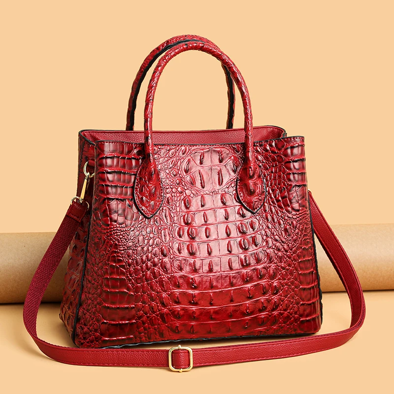 JIANUO crocodile alligator handbag wholesale luxury fashion alligator tote bag