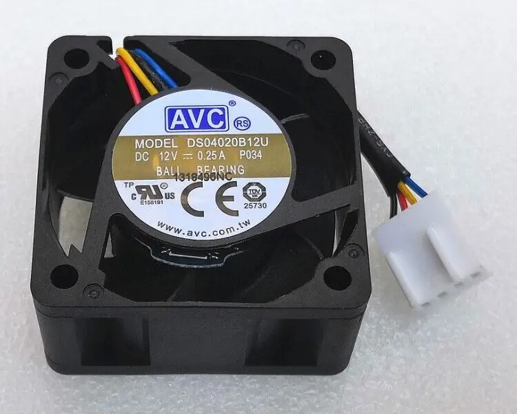 YJL 1 шт. AVC DS04020B12U Вентилятор охлаждения V 0.25A 4-Pin xx20mm Новый BU