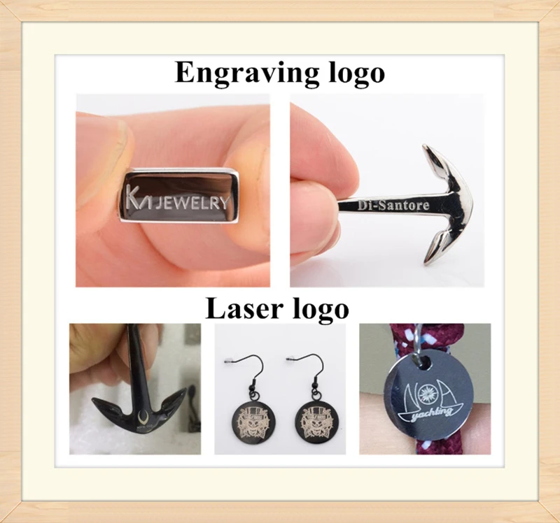 Adjustable Custom Stainless Steel Anchor Handmade Nylon Rope Braided Black Double PU Genuine Leather
