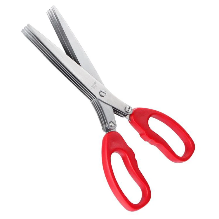 Professional High Quality 5 Blades Kitchen Food Scissors Beauty Scissor With Colorful PP Handle For Kitchen