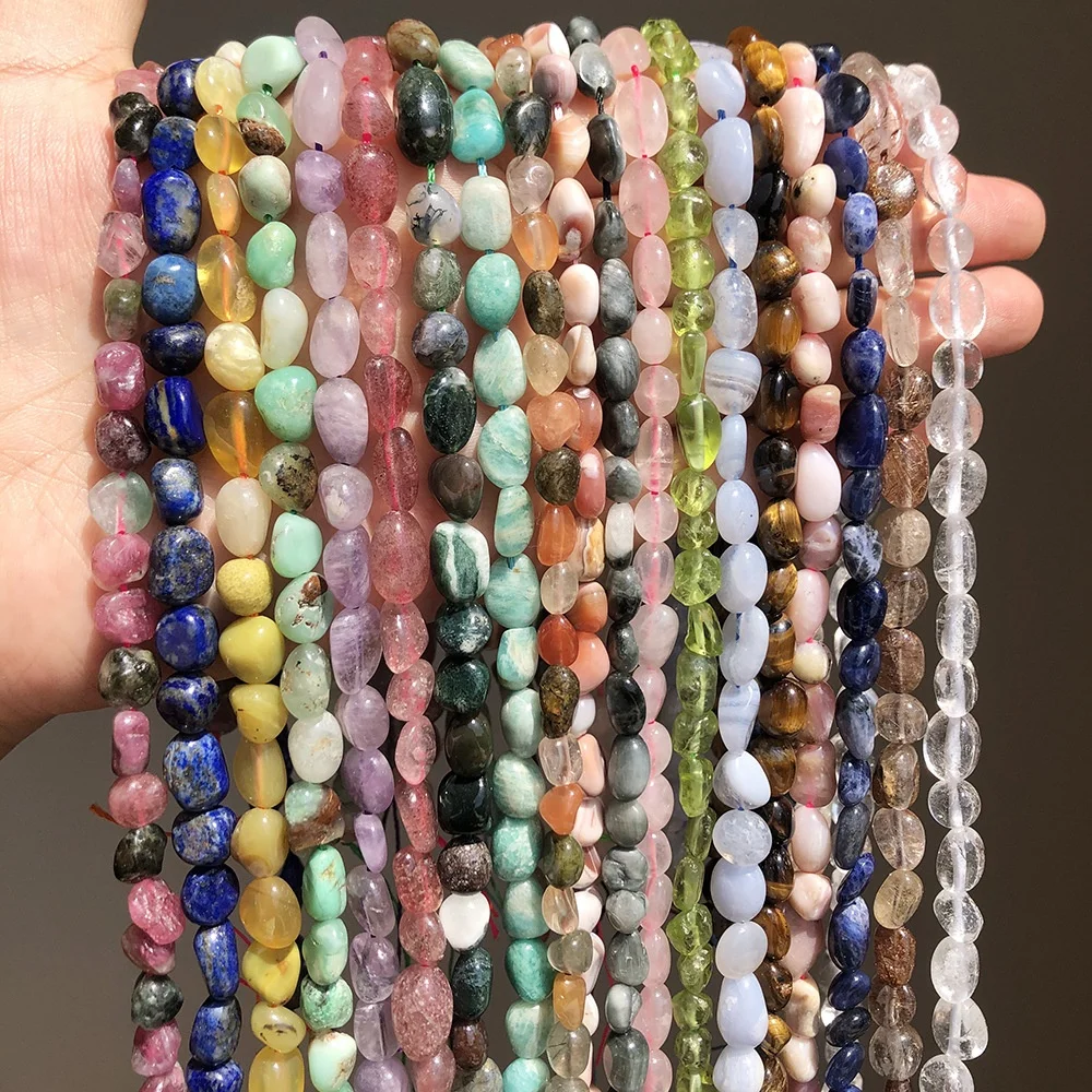 Natural Pink Opal Moonstone Colorful Fluorite Stone Beads Irregular Spacer Beads for jewellery Making DIY Bracelet