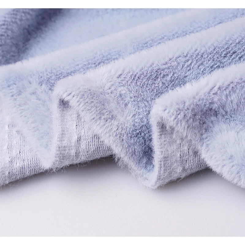 Green Custom Rabbit Fur Velvet Angora Garment Home Textile Velour Fabric Fur Jersey Fabric