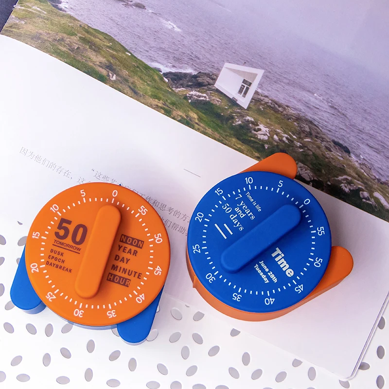 4 colors Round Shape classic Kitchen Timer Manual Mechanical Alarm Sound  Countdown Timer for Home Baking Cooking Steaming