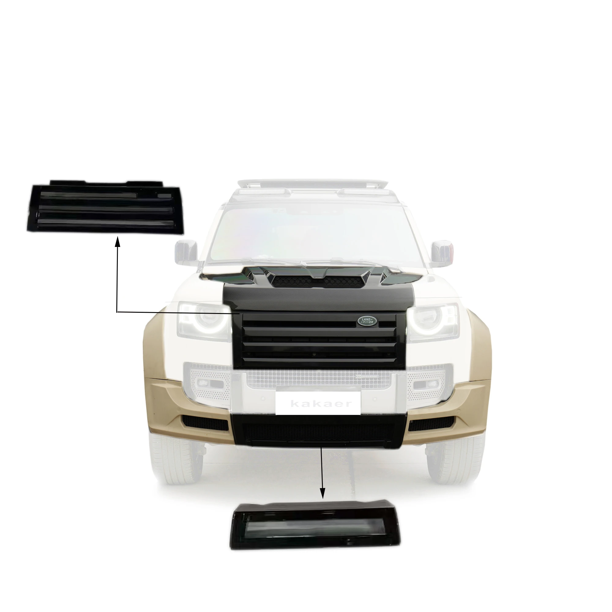 hot sale kit tuning parts for Land Rover Defender 90 Defender 110 LM style car accessories bumper diffuser spoiler fender