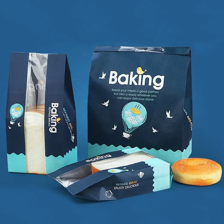 Wholesale Custom Bake shop Greaseproof kraft paper bread bag Factory direct supply baguette bag