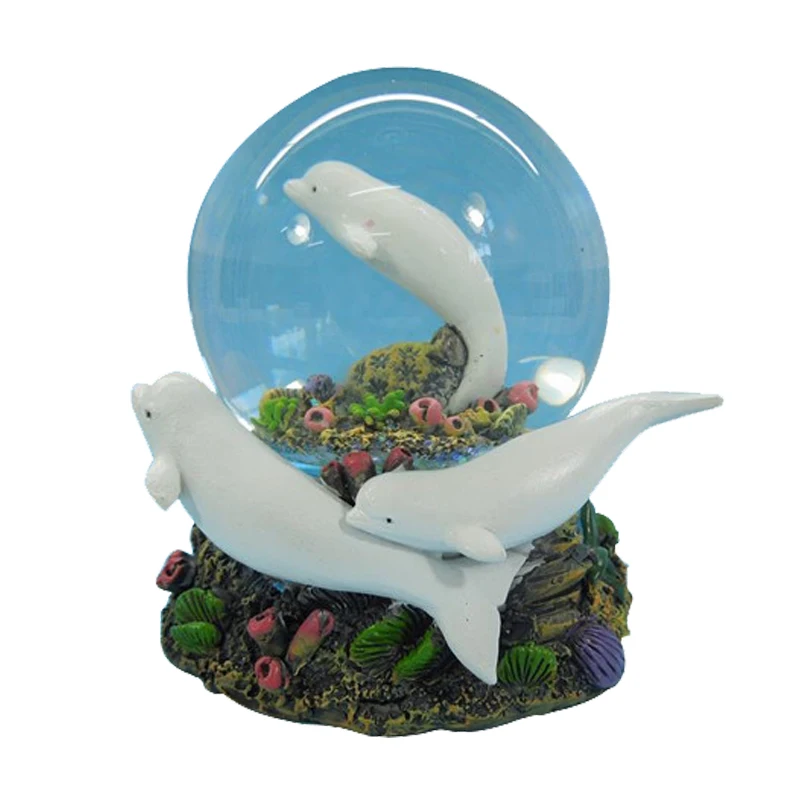 
Custom personality resin Dolphin Statues Snowball Gifts Snow Globes 