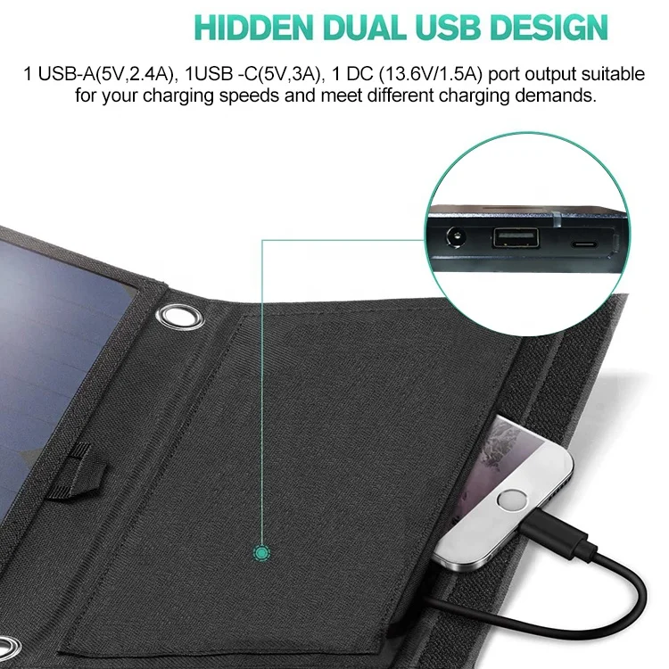 Sunpower 28W Folding Solar Panels Off Grid Solar Power Intelligently Identify Charging Small Solar Panel Mono Solar Panel