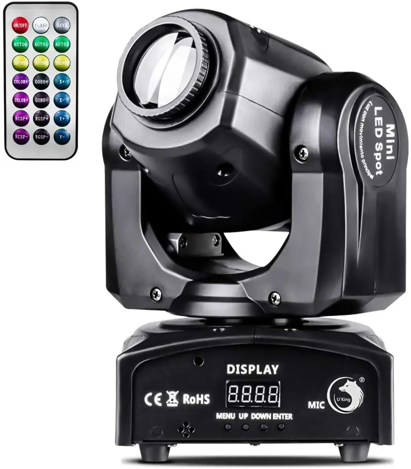  U`King 50w Gobo Black Shell Stage Light Remote Shaking Head LED DMX Dj Disco