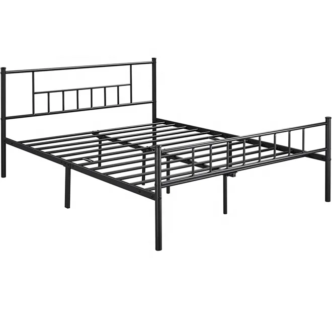 Customized Size Metal Platform Bed Frame with Headboard