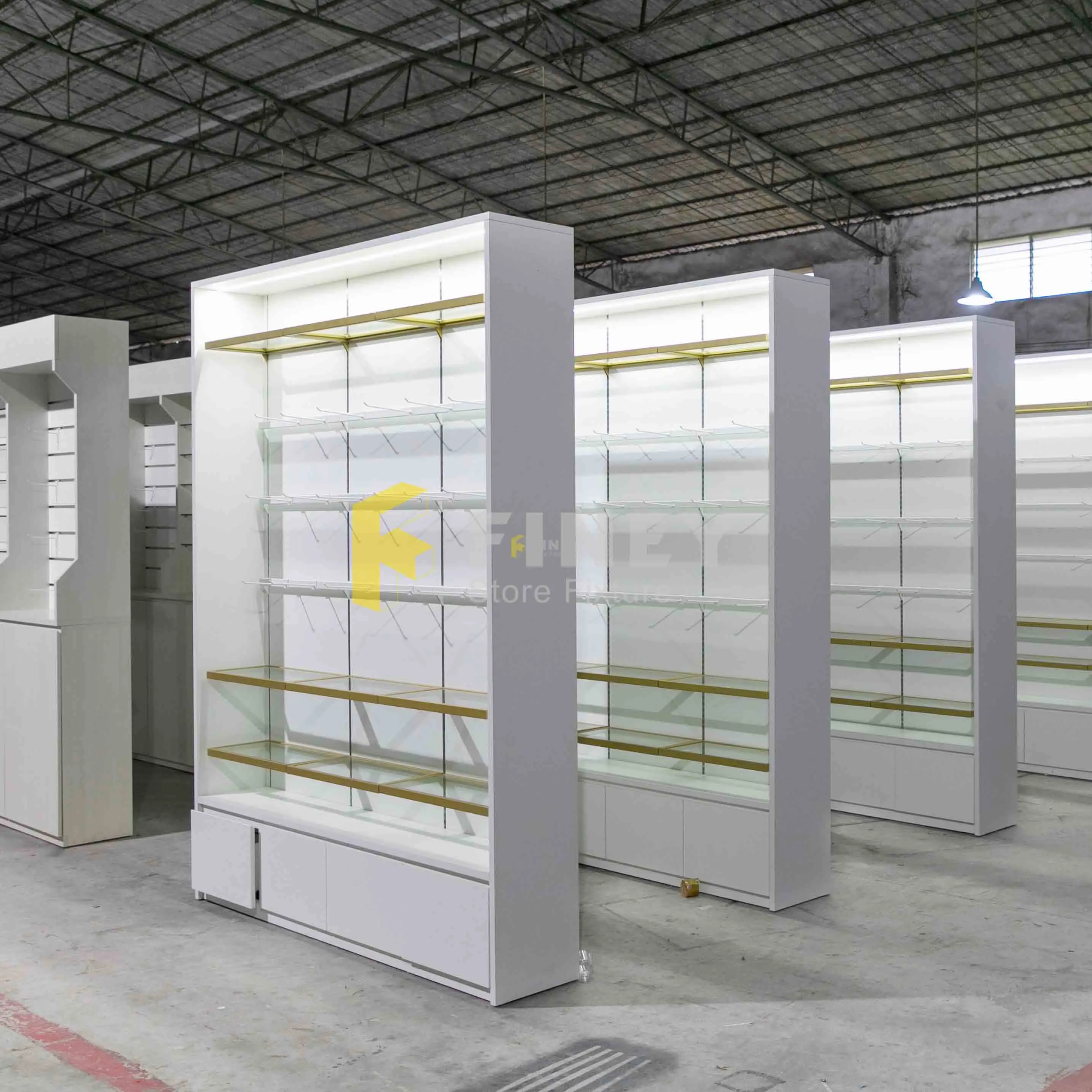 Full store design outdoor beach shop stall clothes swimming cap display showcase