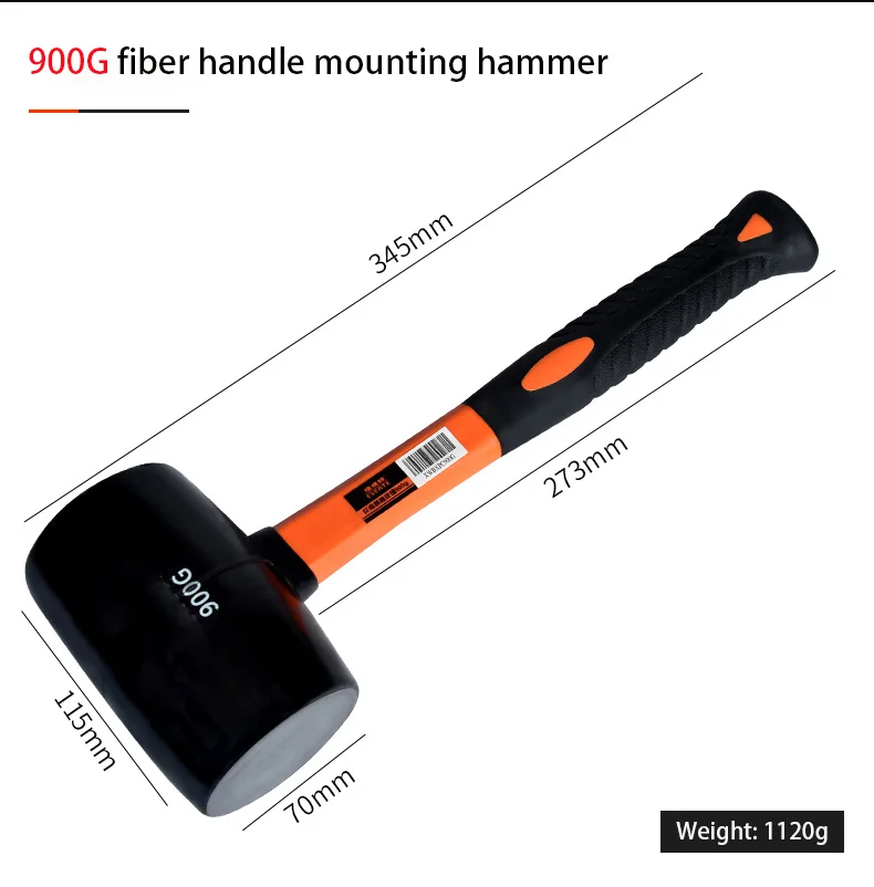 Professional Custom Rubber Mallet Hammer with Firbregalss Handle