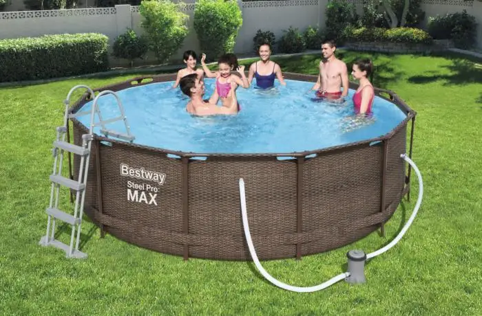 Bestway 56709 портативный уличный быстросъемный стальной профессиональный бассейн над