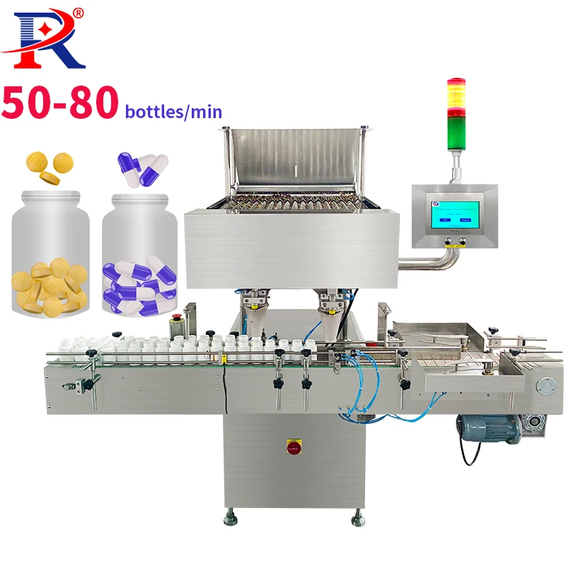 16 Lane High Speed 80 Bottles/Min Fully Automatic Capsule Counting Machine For Soft Hard Gel Capsule Tablet Pill