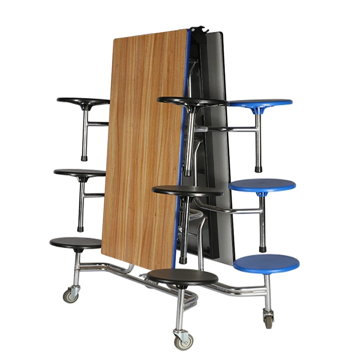 Shanfeng China 12 Seats School Dining Table Set Movable Restaurant Dining Hall Dining Table with Wheel