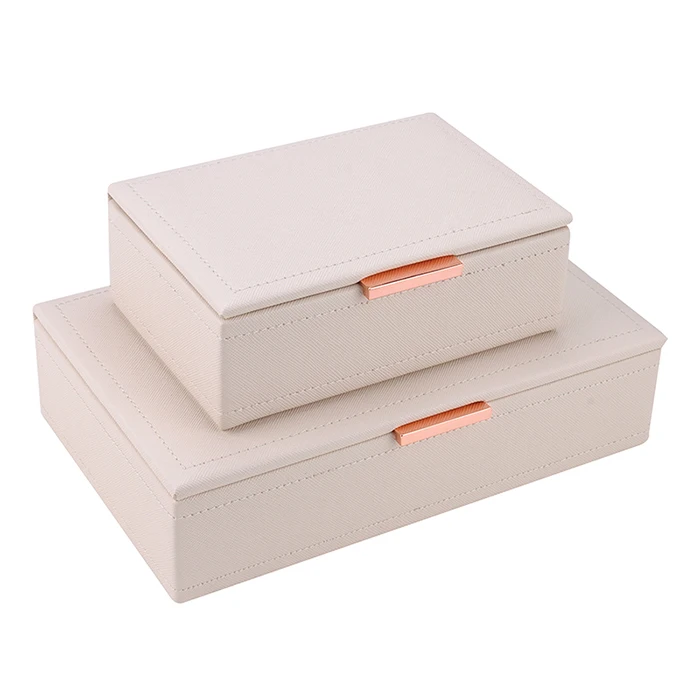 Custom Luxury  Bead Jewellery Storage Case USA Style Ring Bangle Earrings Leather Jewelry  Box