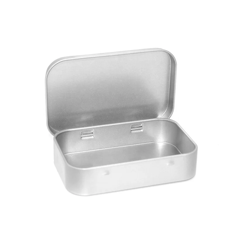 95*60*21mm Wholesale Small Rectangular Black Custom Metal Tin Box Cigarette Case Tin Box Packaging With Hinged Lid for Candy